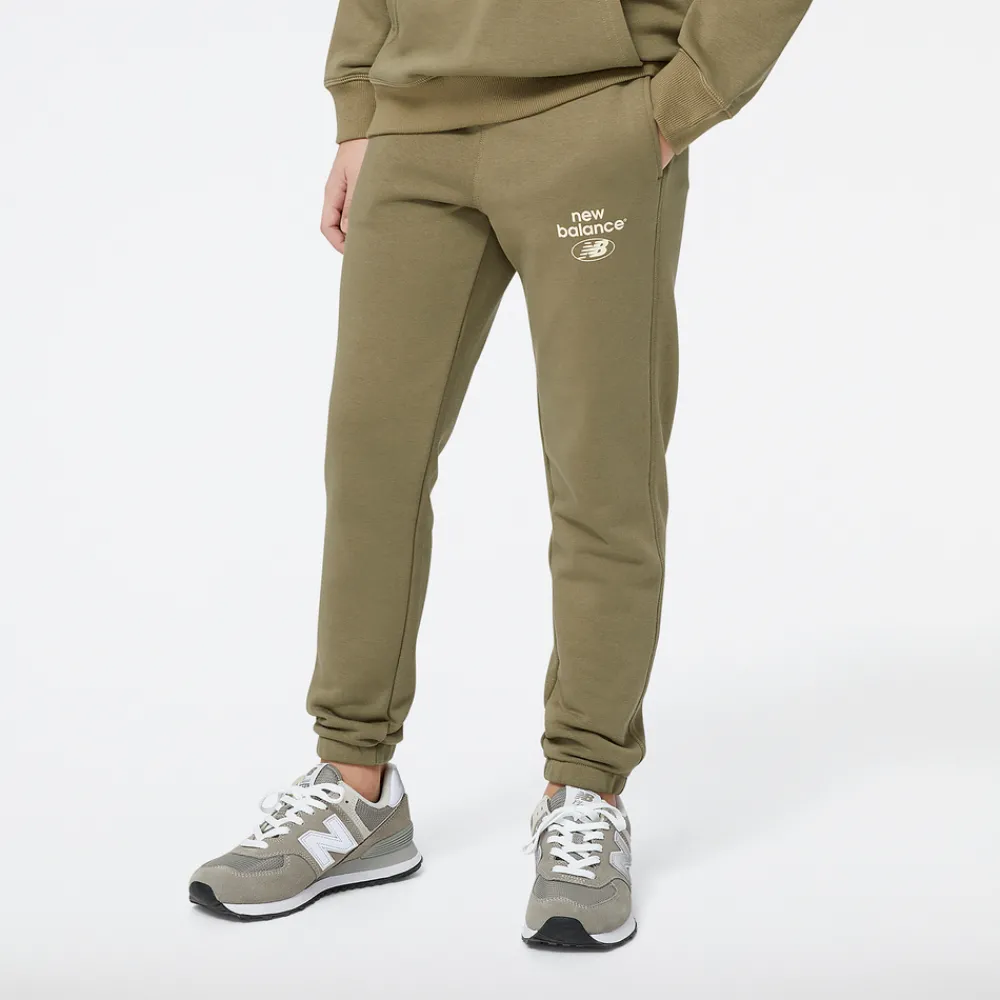 New Balance Spodnie dziecięce YP31515CGN – zielone